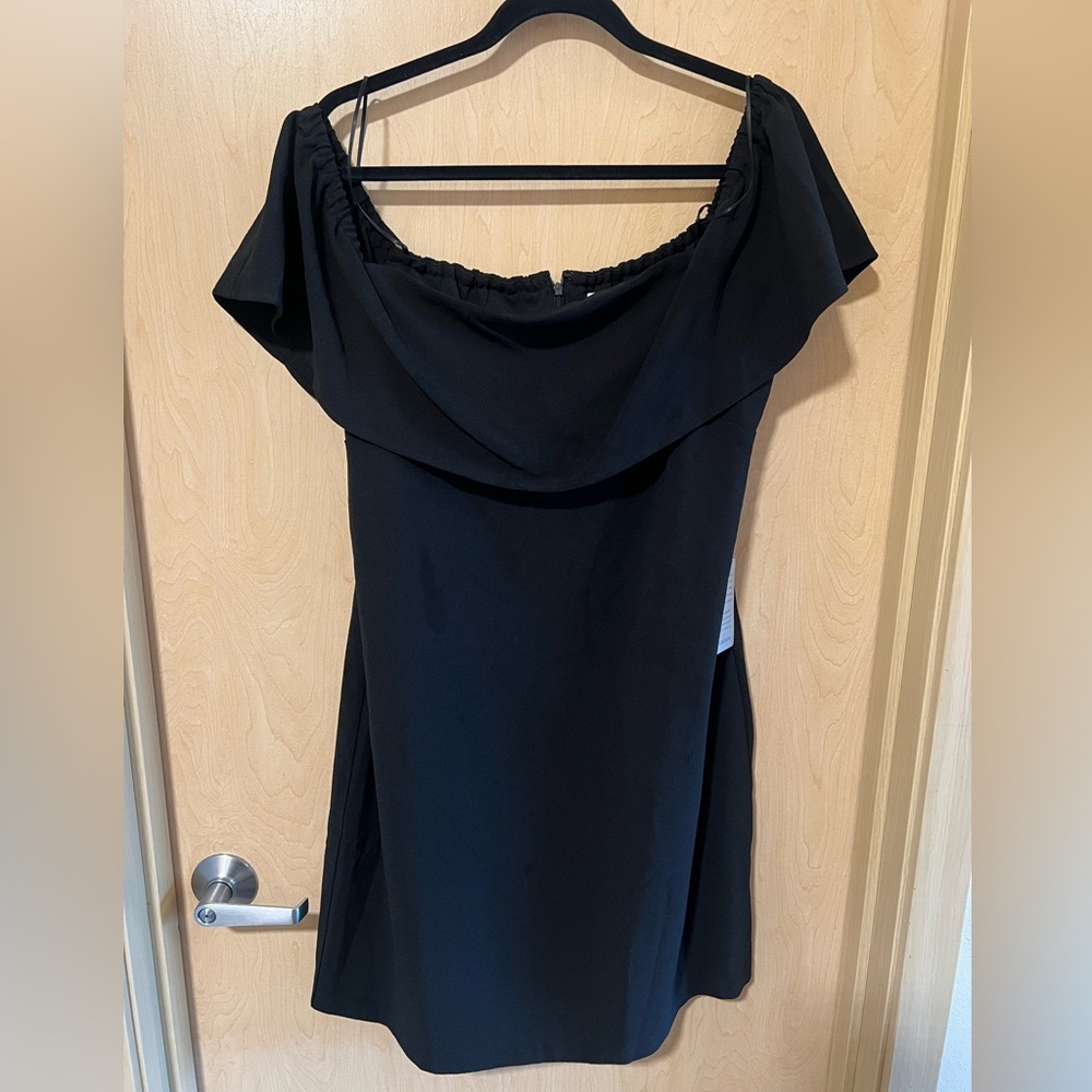 NWT | Charles Henry - Black Off-Shoulder Mini Dress